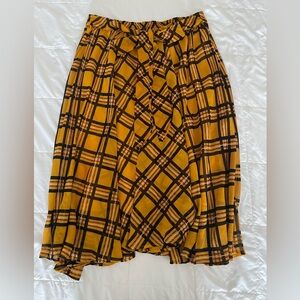 Plaid Yellow and Black Women's Skirt